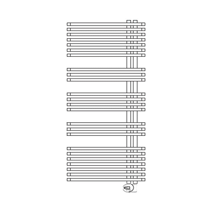 Irsap Elektro-Design-Heizkörper JAZZ_S, 24 Rohre, 4 Segmente, H 126 × B 50 × T 5,5 cm, mit integriertem Bluetooth-Modul, Weiß Standard glänzend (Farbcode 01) ZRM050Y01IR01NNN01