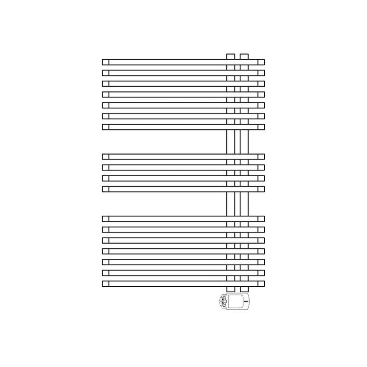 Irsap Elektro-Design-Heizkörper JAZZ_S, 18 Rohre, 2 Segmente, H 88 × B 50 × T 5,5 cm, mit elektronischer Steuerung, Weiß Standard glänzend (Farbcode 01) ZRS050H01IR01NNN01