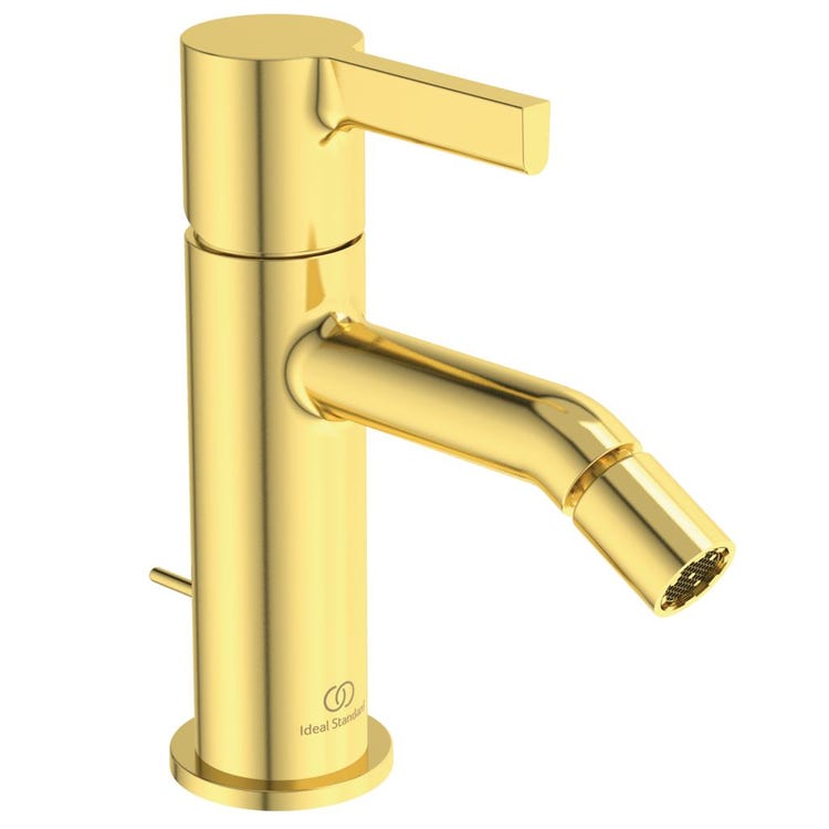 Ideal Standard Einhebel-Bidetmischer, mit Ablauf, gebürstete Goldoberfläche JOY BC784A2