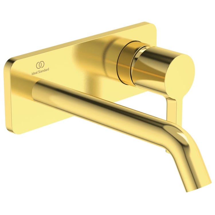Ideal Standard Einhand-Waschbeckenmischer, Wandmontage T. 18 cm, gebürstete Goldoberfläche JOY A7380A2