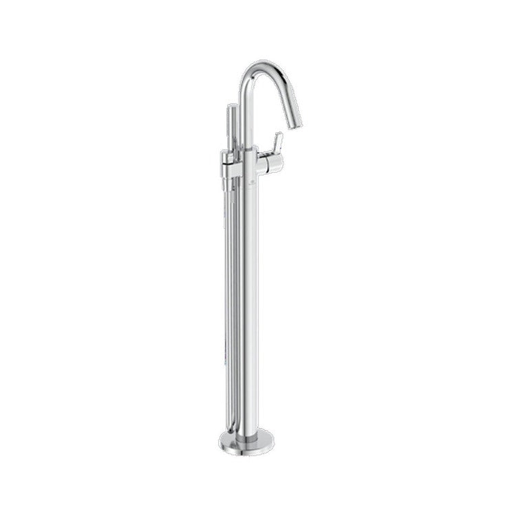 Ideal Standard Einhebelmischer für Badewanne oder Dusche, bodenstehend, mit FirmaFlow-Technologie, ohne Unterputzkörper, Chromoberfläche JOY BD461AA