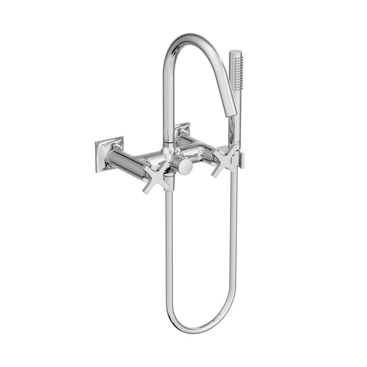 Ideal Standard Mechanischer Externmischer für Badewanne oder Dusche, mit zwei Hebeln, Kreuzgriff, Chrom-Finish JOY NEO BD162AA
