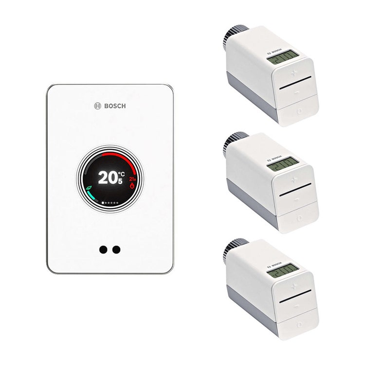 Bosch Set EasyControl CT 200 Weiß mit 3 intelligenten Thermostatköpfen Etrv 7736701393