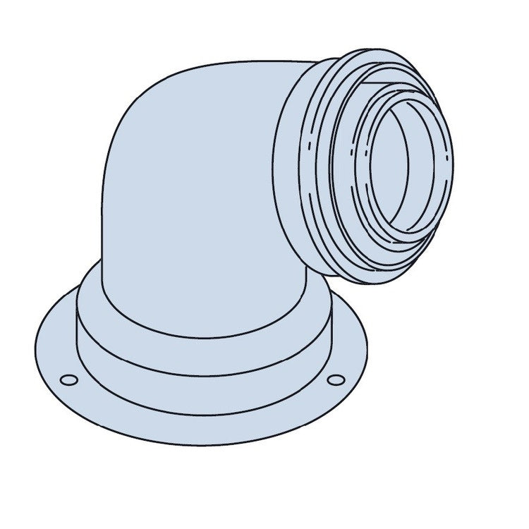 Bosch Adapter Start Kurve 87°; Ø 60/100 mm; PP/Met weiß; mit Abgasanalyseanschlüssen FC-CA60-87 7738112535