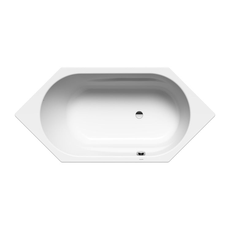 Kaldewei Sechseckige Badewanne L. 190 B.90, aus emailliertem Stahl, Farbe Alpweiß VAIO 233800010001