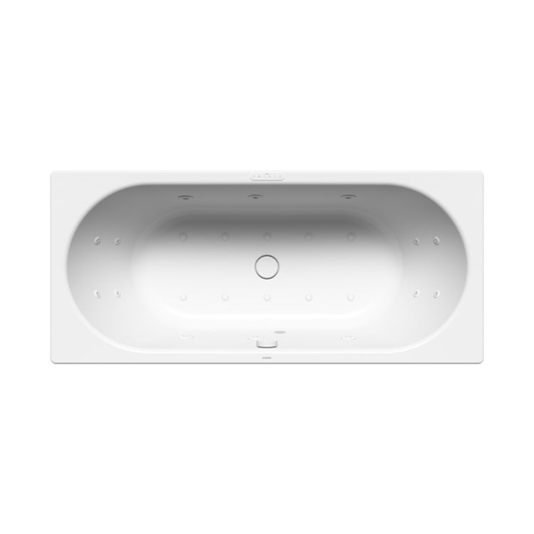 Kaldewei Rechteckige Badewanne L. 180 B.80 cm, mit Combimassage Body & Soul, aus emailliertem Stahl, Farbe Alpweiß CENTRO DUO 283360000001