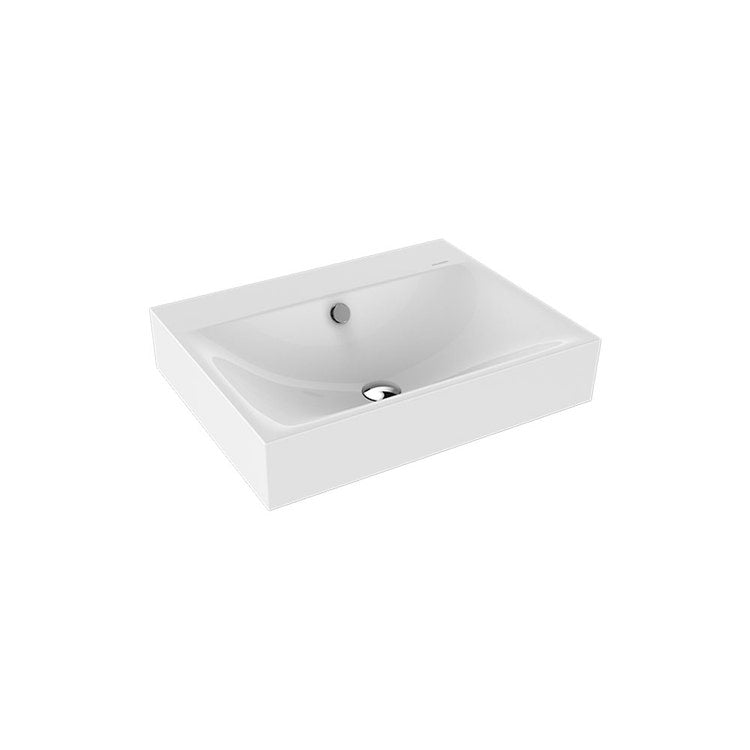 Kaldewei Wandwaschbecken L. 60 T. 46 cm, 3 Löcher, mit Überlauf, Farbe Alpweiß SILENIO 904306033001