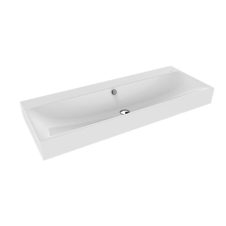 Kaldewei Wandwaschbecken L. 120 T. 46 cm, einloch, mit Überlauf, Farbe Alpweiß SILENIO 904506013001