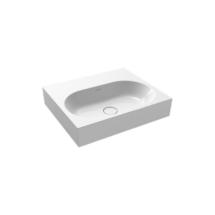 Kaldewei Aufsatzwaschbecken, L. 60 T. 50 cm, 3 Löcher, ohne Überlauf, Randhöhe 12 cm, Farbe Alpinweiß CENTRO 903006033001