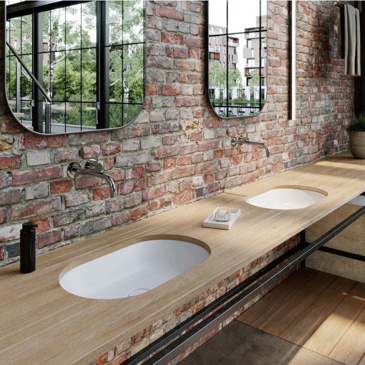 Kaldewei Unterbau-Waschbecken L. 61 cm, ohne Überlauf, Farbe Alpweiß CENTRO 903206003001