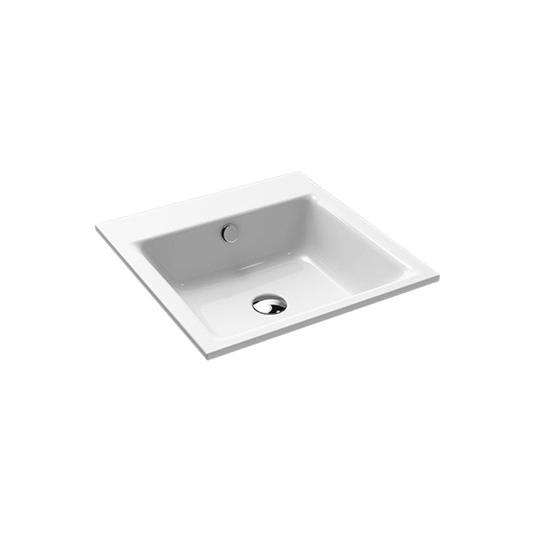 Kaldewei Einbauwaschbecken 46 cm, ohne Loch, mit Überlauf, Farbe Alpine Weiß PURO 900006003001