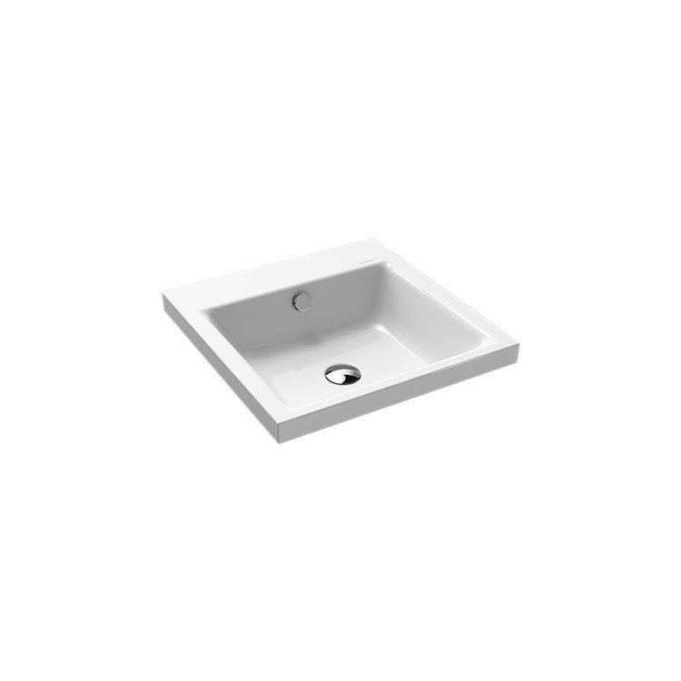 Kaldewei Aufsatzwaschbecken 46 cm, Randhöhe 4 cm, 3 Löcher, mit Überlauf, Farbton Alpine Weiß PURO 900306033001