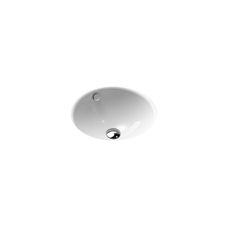 Kaldewei Unterbauwaschbecken Ø 36 cm, ohne Löcher, mit Überlauf, Alpinaweiß CLASSIC 910106003001