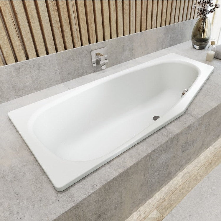 Kaldewei Badewanne L. 157 T. 70 cm, aus emailliertem Stahl, Farbe Alpweiß MINI DESTRA 224400010001