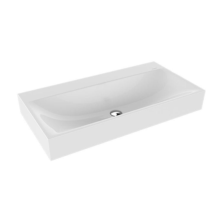 Kaldewei Aufsatzwaschbecken L. 90 T. 46 cm, Randhöhe 12 cm, ohne Loch und Überlauf, Farbe Alpinweiß SILENIO 904206313001