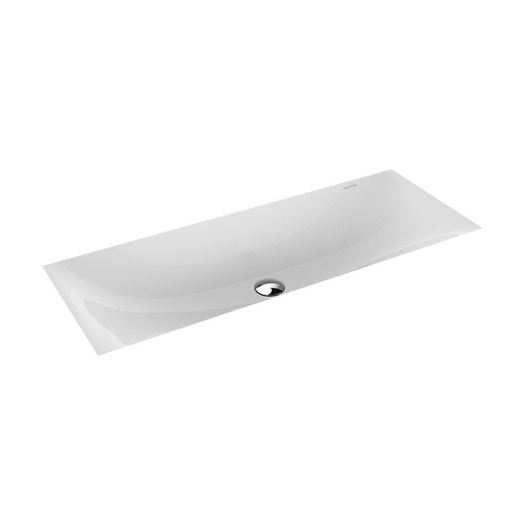 Kaldewei Unterbauwaschbecken L. 93,4 B.39,1 cm, ohne Loch, ohne Überlauf, Farbe Alpweiß SILENIO 906106313001