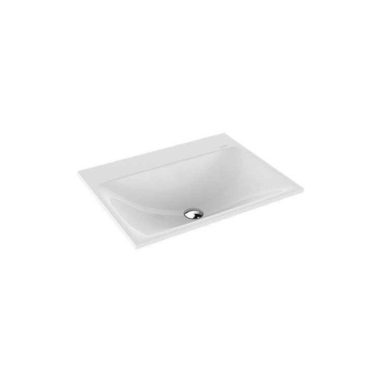 Kaldewei Halb eingebautes Waschbecken L. 60 T. 46 cm, 3 Löcher, ohne Überlauf, Alpinweiß SILENIO 907706273001