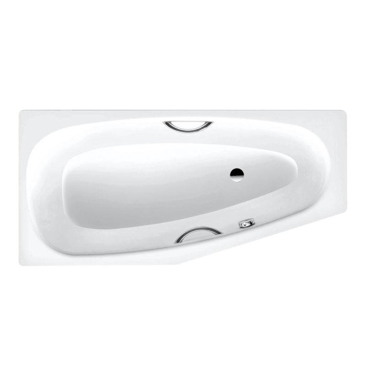 Kaldewei Badewanne L. 157 B.70 cm, aus emailliertem Stahl, mit Vorbereitung für die Montage von Griffen, Farbe Alpweiß MINI STAR DESTRA 224500010001