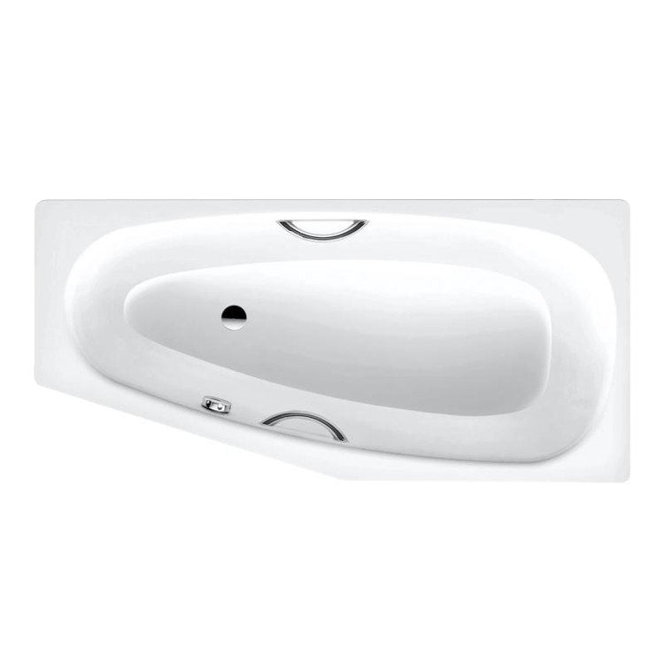 Kaldewei Mini Star Links Badewanne L. 157 B.75 cm, aus emailliertem Stahl, mit Vorbereitung für die Montage von Griffen, Farbe Alpweiß MINI STAR SINISTRA 224900010001
