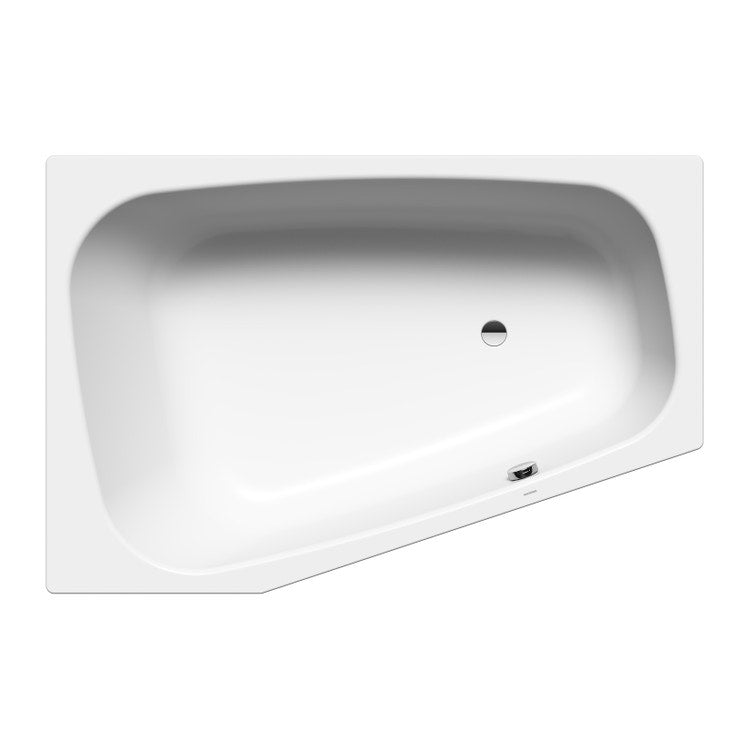 Kaldewei Plaza DUO Rechts Eckbadewanne L. 180 T. 120, aus emailliertem Stahl, Farbe Alp-Weiß PLAZA DUO DESTRA 237000010001