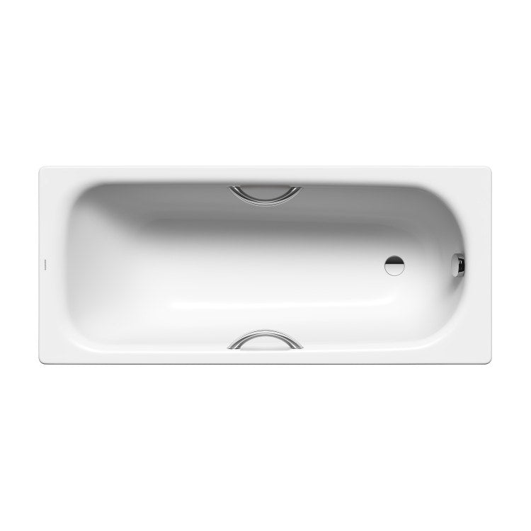 Kaldewei Rechteckige Badewanne L. 160 B.70 cm, mit 2 Griffen, aus emailliertem Stahl, Farbe Alpweiß SANIFORM PLUS STAR 133200010001-587670000999