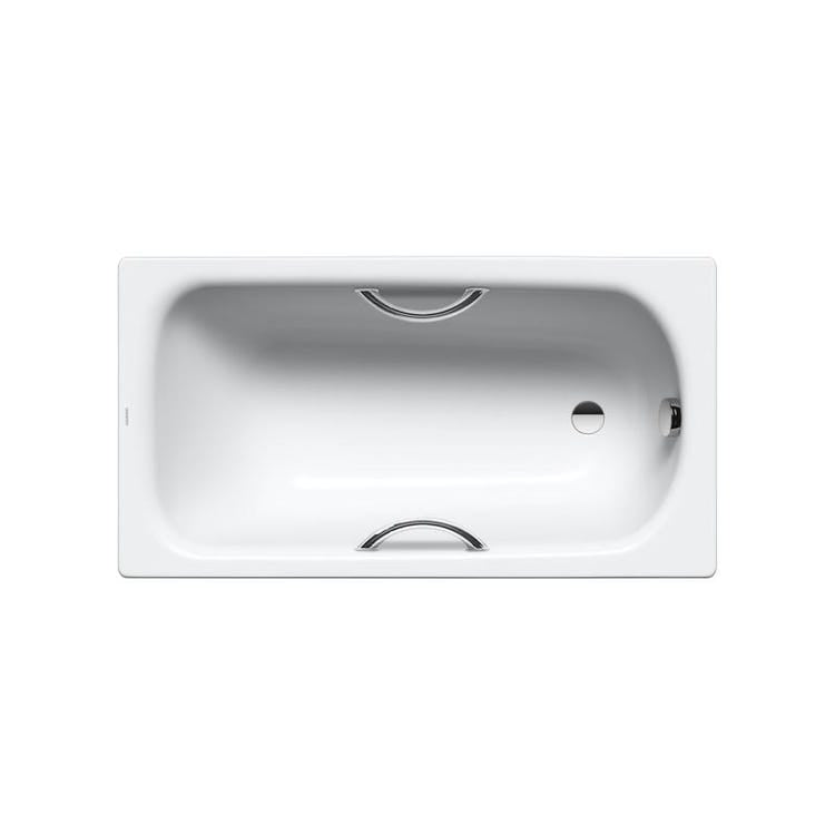 Kaldewei Rechteckige Badewanne L. 140 T. 75 cm, aus emailliertem Stahl, mit Vorbereitung für die Montage von Griffen, Farbe Alpweiß SANIFORM PLUS STAR 134400010001