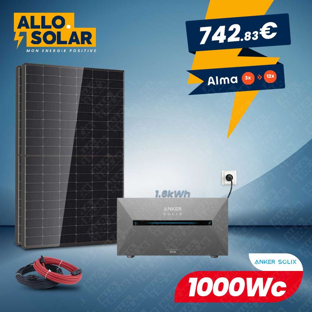 Solarics Plug and Play 1000Wc - Batterie 1,6kWh - Anker SOL