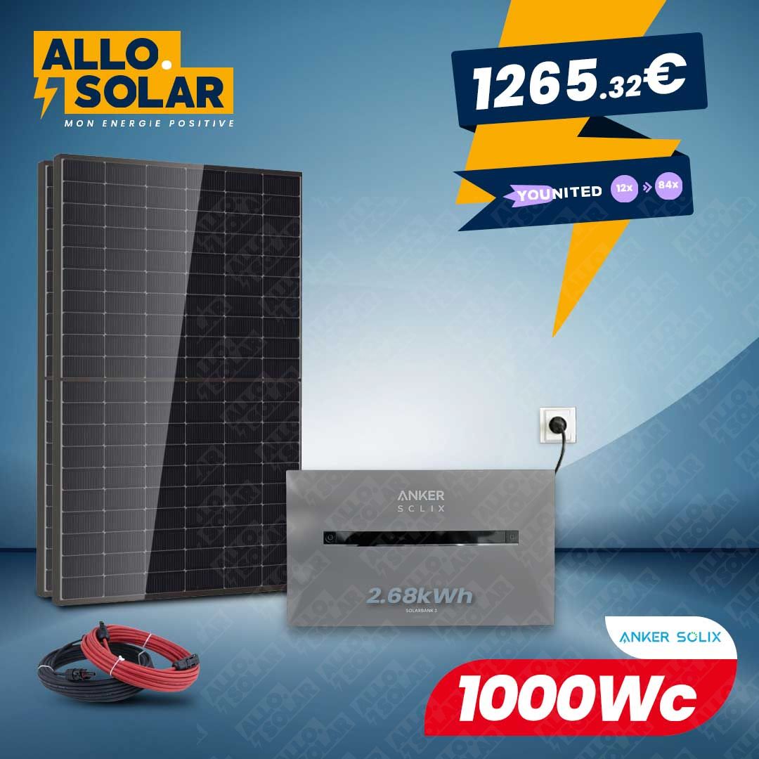Solarics Plug and Play 1000Wc bifacial - Batterie 2,68kWh -