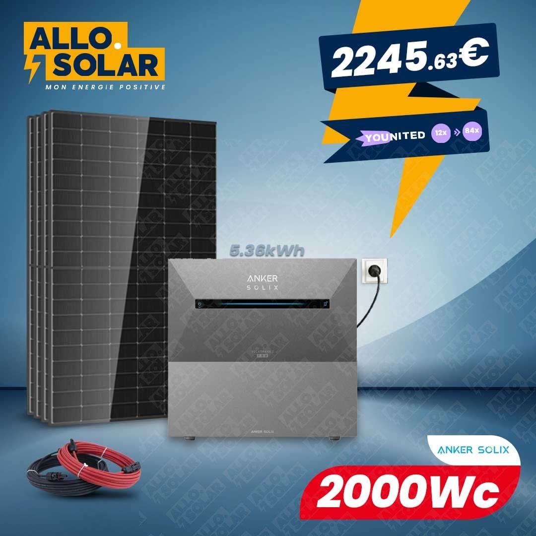 Solarics Plug and Play 2000Wc bifacial - Batterie 5,36kWh -