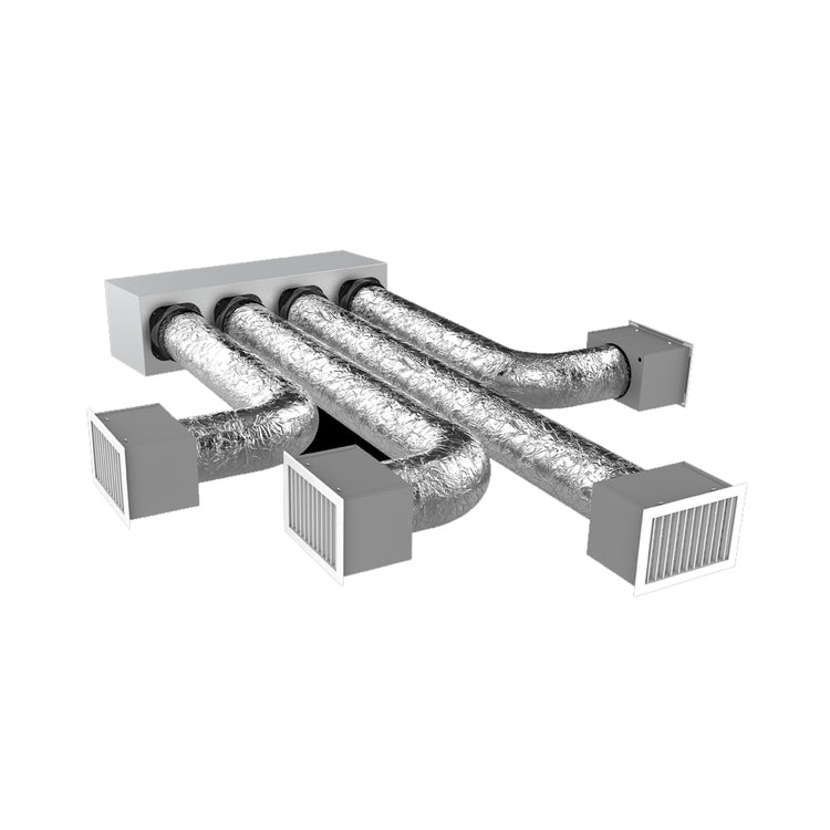 Tecnosystemi KIT Schnelle 4 Zonen Ø150, Plenum Eolo, Düsen mit verstellbaren Lamellen für Mitsubishi Pead M JA 35/50 KIT SVELTO PL11166104