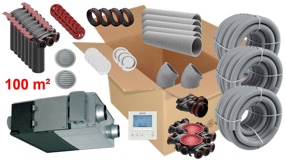 Mitsubishi Kit VMC Residencial - Mitsubishi LGH-15RVX-E - 100m2