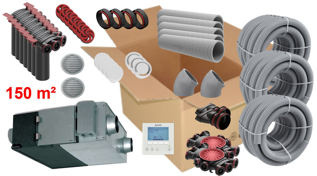 Mitsubishi Kit VMC Residencial - Mitsubishi LGH-25RVX-E - 150m2