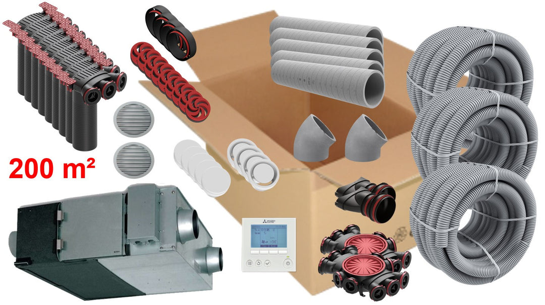 Mitsubishi Kit VMC Residencial - Mitsubishi LGH-35RVX-E - 200m2