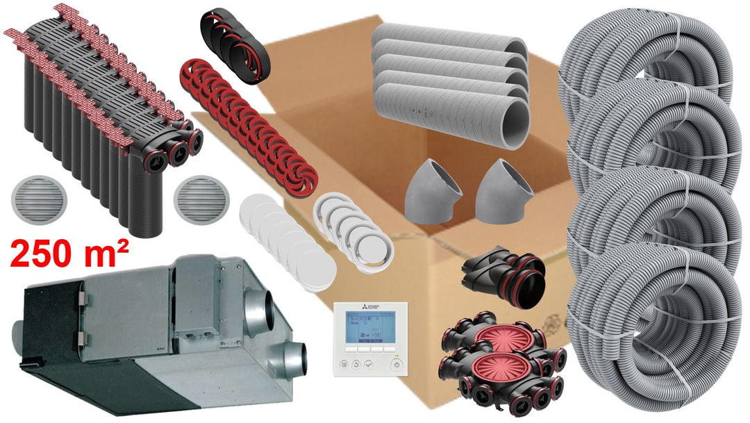 Mitsubishi Kit VMC Residencial - Mitsubishi LGH-50RVX-E - 250m2