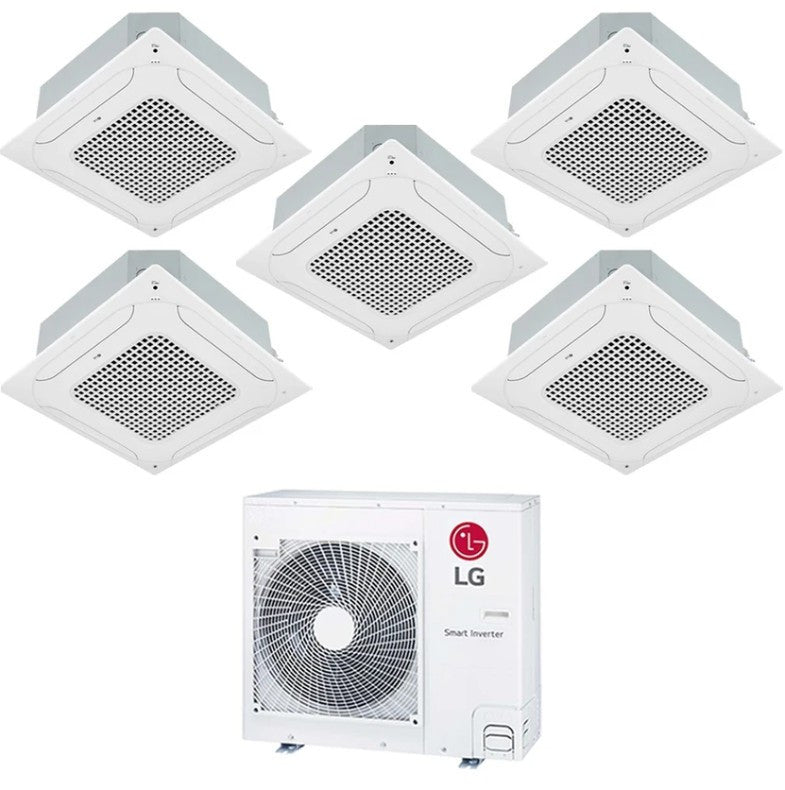 LG Klimaanlage Multisplit-Set (5x1) – Kassette – 9000 + 9000 + 12000 + 12000 + 18000 BTU – ext. MU5R36