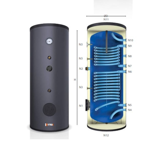 Kytek Warmwasserspeicher KB 200 Liter mit Doppelschlange