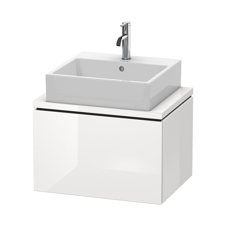 Duravit Hängender Unterschrank unter dem Waschbecken L. 62 T. 48 cm, mit 1 ausziehbarem Element, ohne Konsol, Weiß glänzende Oberfläche L-CUBE LC580002222