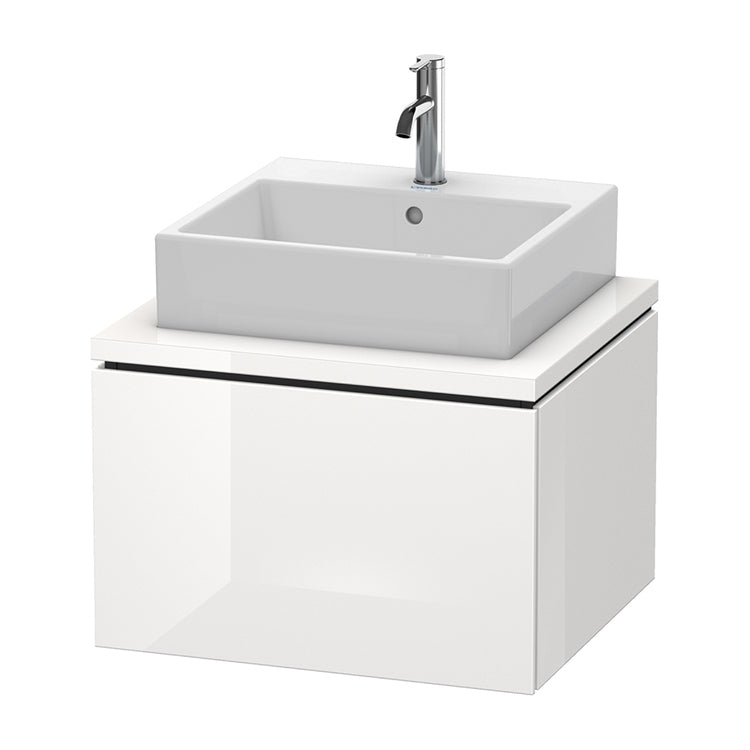 Duravit Hängender Unterschrank unter dem Waschbecken L. 62 T. 55 cm, mit 1 ausziehbarem Element, ohne Konsole, Weiß glänzende Oberfläche L-CUBE LC581002222