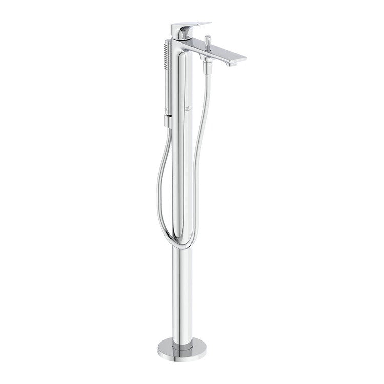 Ideal Standard Freistehender Wannenmischer, mit Umsteller, Handbrause-Stick, 125 cm Schläuche und Brausehalter, ohne Unterputzkörper, verchromt LA DOLCE VITA BD673AA