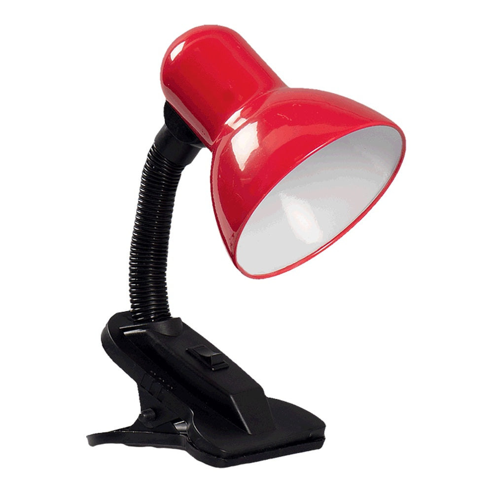 Erste Klemm-Schreibtischleuchte, E27, 60 W, rot