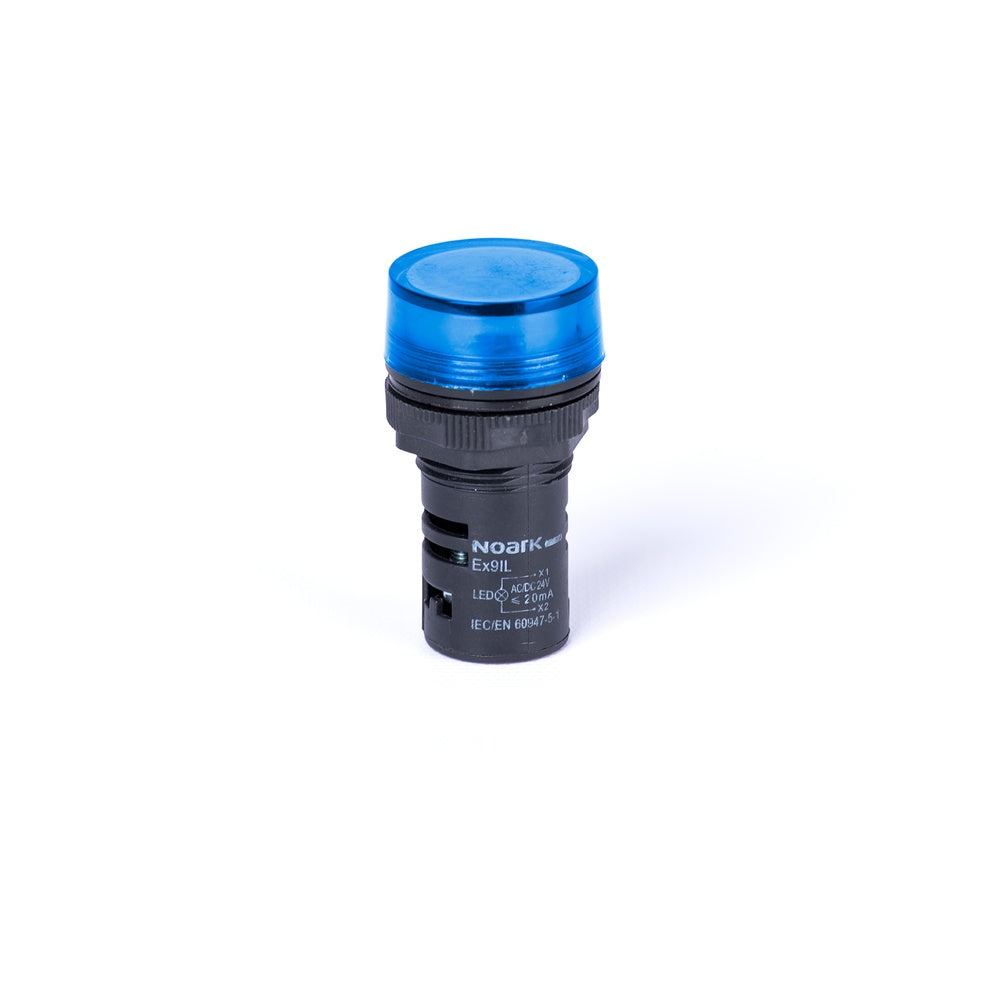Noark Meldeleuchte flacher Kopf, 230 V AC, blau
