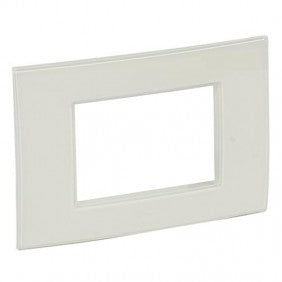 Legrand Vela Platte quadratisch weiß emailliert 3 Module 685716 Abdeckplatte Vela 685716