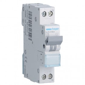 Hager MJN516A Leitungsschutzschalter 1P+N 16 A C 4,5 kA