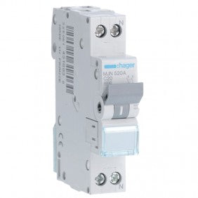 Hager MJN520A Leistungsschalter 1P+N 20 A C 4,5 kA