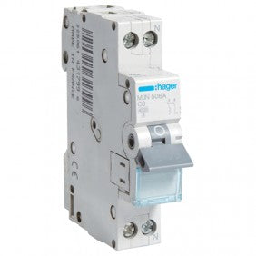 Hager MJN506A Leistungsschalter 1P+N 6 A 4,5 kA C 1 Modul