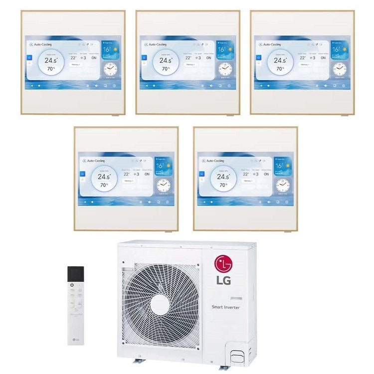 LG 5-fach-Split-Klimagerät ARTCOOL Gallery LCD, Wandgerät, Inverter, WLAN – Außengerät R32 8,8 kW, Innengeräte 9000+9000+9000+9000+9000 BTU MU5R30.U36A0+A[09|09|09|09|09]GA2N.EEU