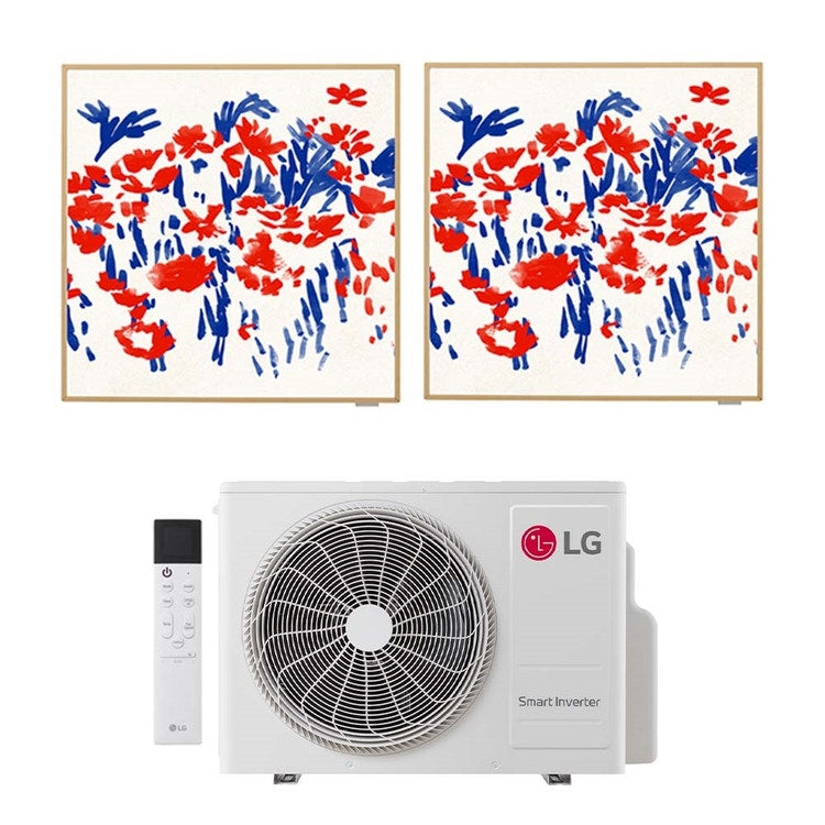 LG 2-fach-Split-Klimagerät ARTCOOL Gallery Photo, Wandgerät, Inverter, WLAN – Außengerät R32 6,2 kW, Innengeräte 12000+12000 BTU MU3R21.U24A0+A[12|12]GA1.NSE