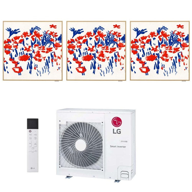 LG 3-fach-Split-Klimagerät ARTCOOL Gallery Photo, Wandgerät, Inverter, WLAN – Außengerät R32 8,8 kW, Innengeräte 12000+12000+12000 BTU MU5R30.U36A0+A[12|12|12]GA1.NSE