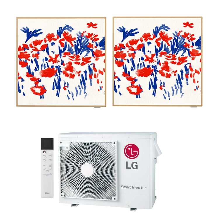 LG 2-fach-Split-Klimagerät ARTCOOL Gallery Photo, Wandgerät, Inverter, WLAN – Außengerät R32 7 kW, Innengeräte 9000+12000 BTU MU4R25.U22+A[09|12]GA1.NSE