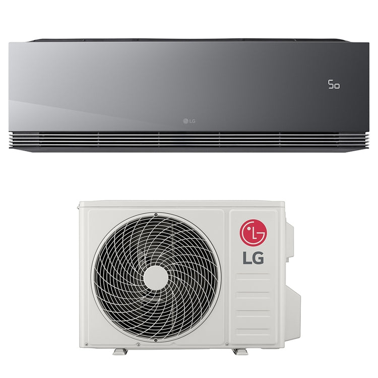 LG Monosplit-Klimagerät ARTCOOL Mirror AI, Wandgerät, Inverter, WLAN – Außengerät 2,5 kW, Innengerät 9000 BTU AA09SP.NS1+AA09SP.U18
